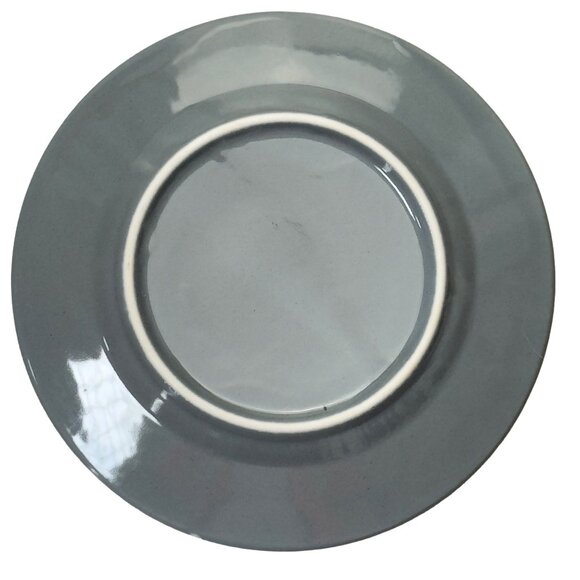 Vintage Walküre Porcelain Appetizer Dessert Bread Plate Silver Trim Light Gray - Picture 7 of 7